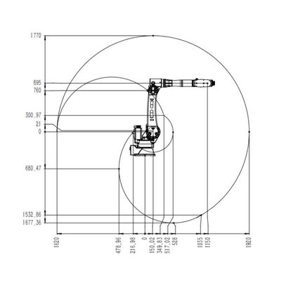 Der Robotik-TKB2690-20KG-1921mm Roboterachsen-Handhabungsroboter arm-des Manipulator-6