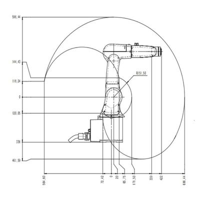 Materielle Roboterachse des Handhabungsroboter-TRB050-3kg-616mm des arm-6 als Universalroboter
