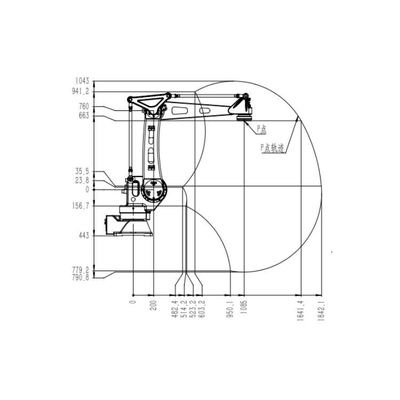 6 Präzisions-Entdeckung des Achsen-Roboterarm-TKB460-30kg-1840mm als Industrieroboter