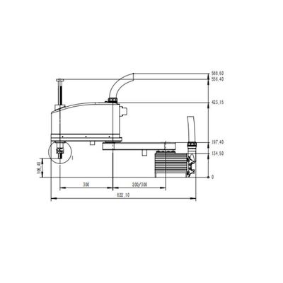 Tastatur des Industrieroboter-Arm-6 der Achsen-STW030-3KG-500/600mm, die Scara-Roboter anbringt