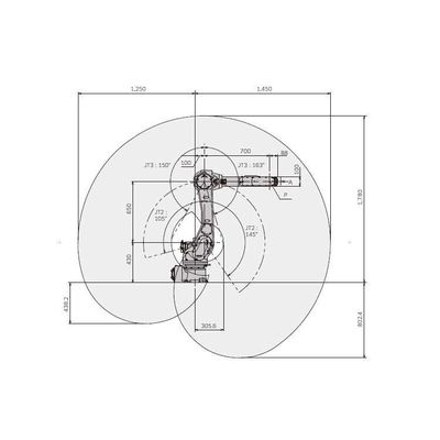 Kawasaki RS010N 6 Achsen Roboterarm mit CNGBS Schweißpositionierer für Schweißroboter