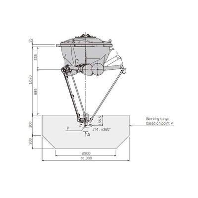 Roboternutzlast 3kg der arm-Versammlungs-YF003N für Achsen-Delta-Roboter des Montageroboter-4