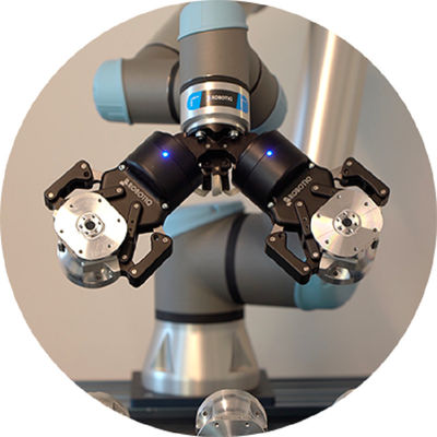 Anpassungsfähige Arbeit Greifer Robotiq 2F-140 für neigende und Triebwerk- vollst.gebrauch Maschine die mit Cobot als Handgreifer