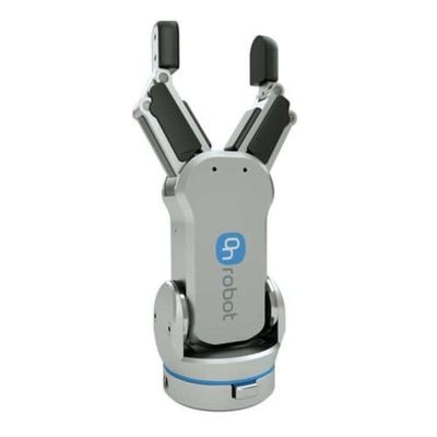 Kollaborativer Roboter kombiniert mit Roboterarmgriffgerät RG2 zur Handhabung von Cnc als Robotergriffgerät