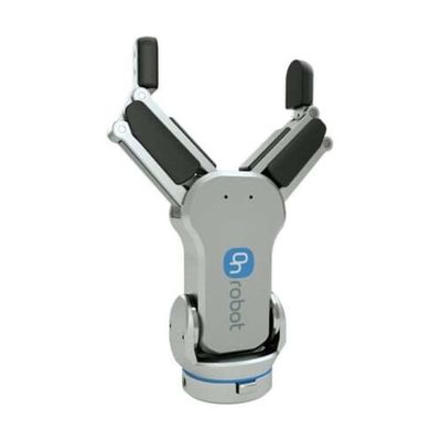 Kooperativer Roboterarm mit dem flexiblen Finger RG6 des Greifer-2 als Roboter-Greifer