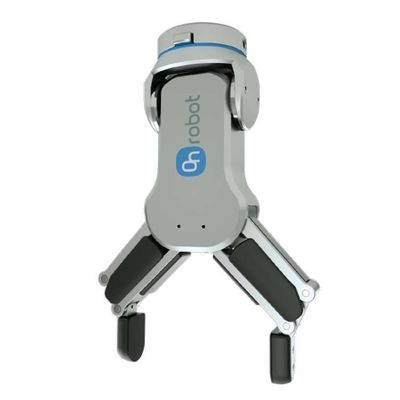 Kooperativer Roboterarm mit dem flexiblen Finger RG6 des Greifer-2 als Roboter-Greifer