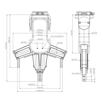 Kooperativer Roboterarm mit dem flexiblen Finger RG6 des Greifer-2 als Roboter-Greifer