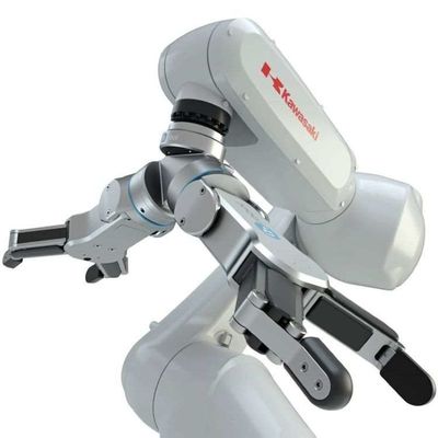 Kooperativer Roboterarm mit dem flexiblen Finger RG6 des Greifer-2 als Roboter-Greifer