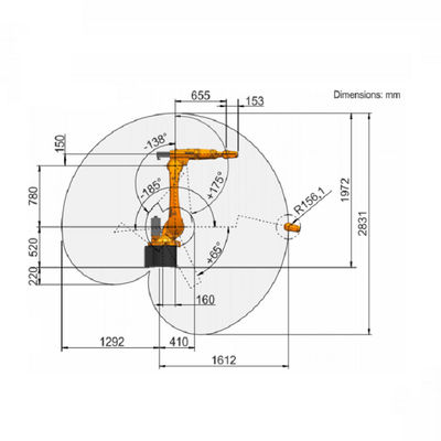 Industrieroboter-Roboter-Greifer Kuka mit Arm Kuka-Nutzlast der Achsen-6 von 16 Kilogramm-Roboter-Arm-Auswahl und von Platz-Maschine
