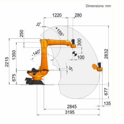 Achsen-Industrieroboter Kr 360 R2830 KUKA 6 mit bewerteter Nutzlast von 360 Kilogramm mit automatischem schweißendem Roboter Otc