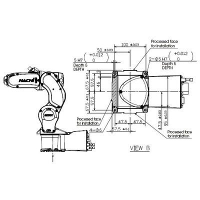 Behandlung der Roboterdes arm-MZ01-01 Achse Roboter-des Arm-6 als kompakter Industrieroboter
