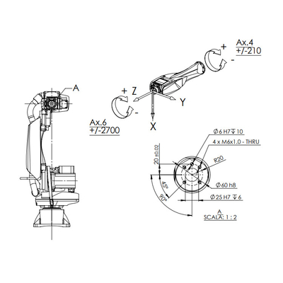 Hoher Reichweiten-Manipulator Racer-7-1.4 mit 1436MM Reichweite als 6 Achsen-Industrieroboter für ZARC-Schweißgerät
