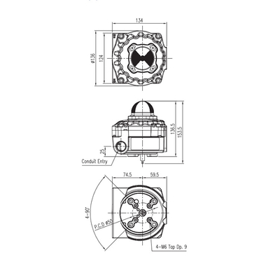 YT-850M Steel Pneumatic Parts Begrenzungsschalter-Kasten für Ventil