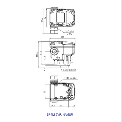 SPTM-5V intelligente elektrische Regelventil-Stellungsübermittler-pneumatische Teile
